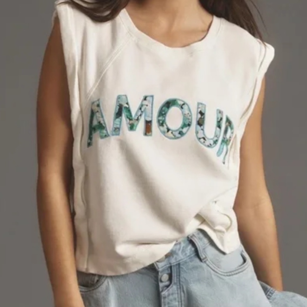 NWT anthropologie amour tee in XL